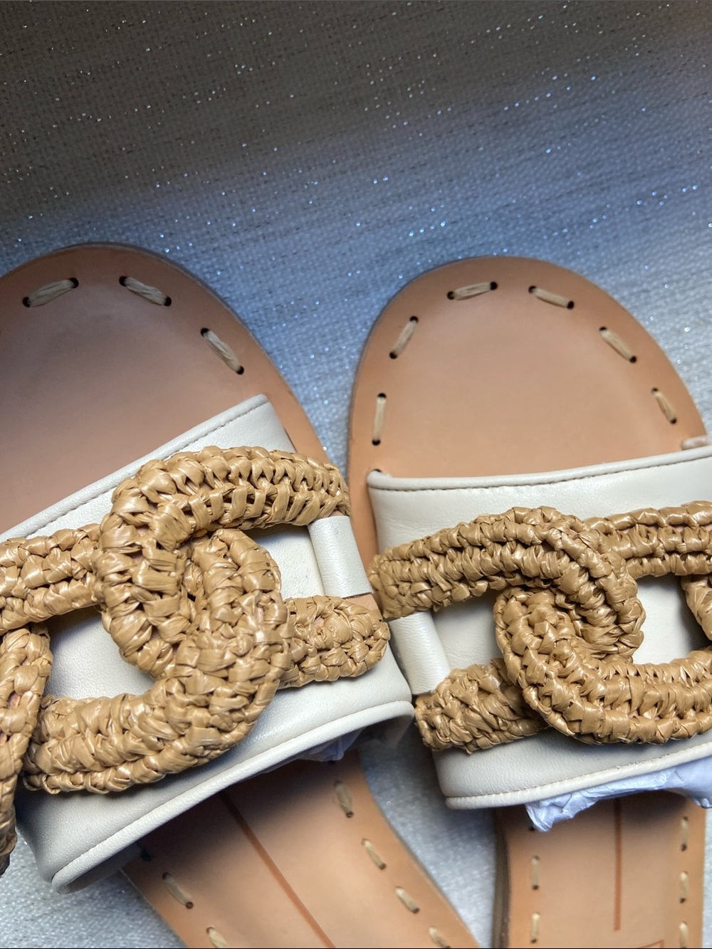 Dolce Vita Tan Braided Chain-Detail Slide Sandals - Picture 5 of 6